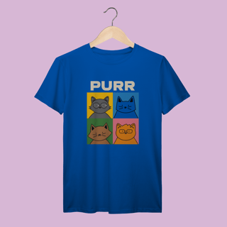 Nome do produto Camiseta Premium Purr Pop Art Gatos - 100% Algodão