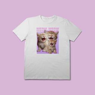 Camiseta Premium Petnip MEOW-MEOW - 100% Algodão