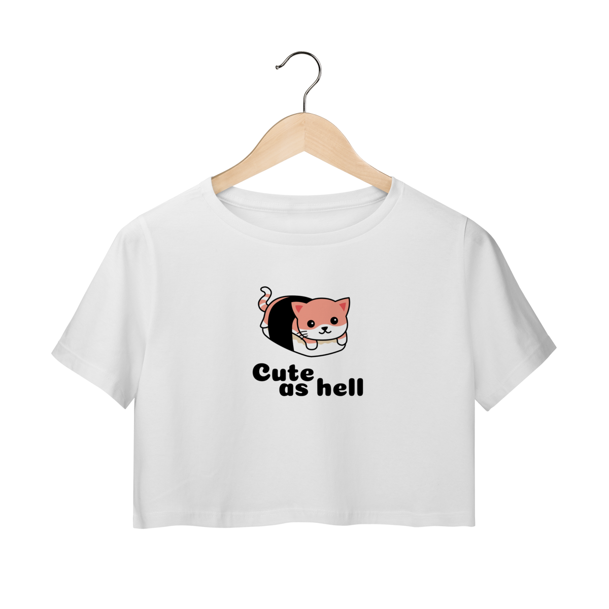Nome do produto: Cropped Petnip Gato Sushi Cute As Hell - 100% Algodão