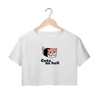 Cropped Petnip Gato Sushi Cute As Hell - 100% Algodão
