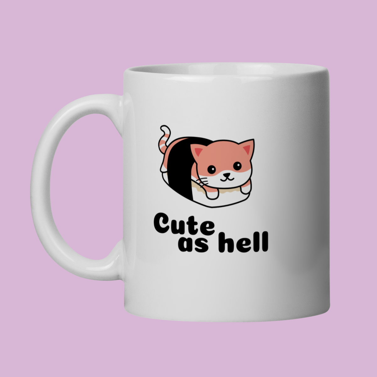Nome do produto: Caneca Petnip Gato Sushi Cute As Hell - Porcelana 325ml
