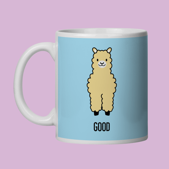 Caneca Alpaca Good Vibes - Porcelana Premium