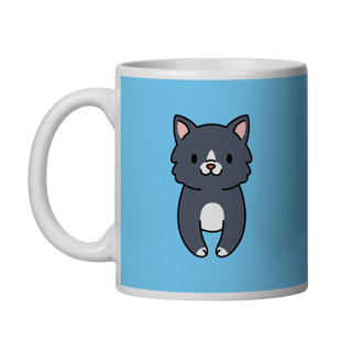 Caneca Gato 360º - Azul - Porcelana 325ml
