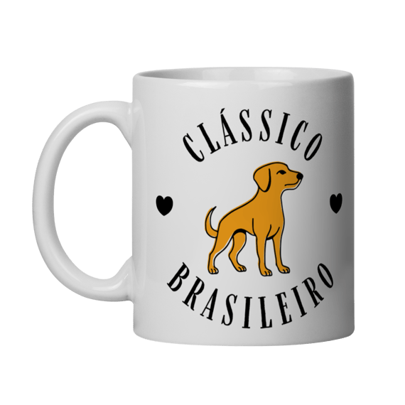 Caneca de Porcelana - Clássico Brasileiro Cachorro Caramelo