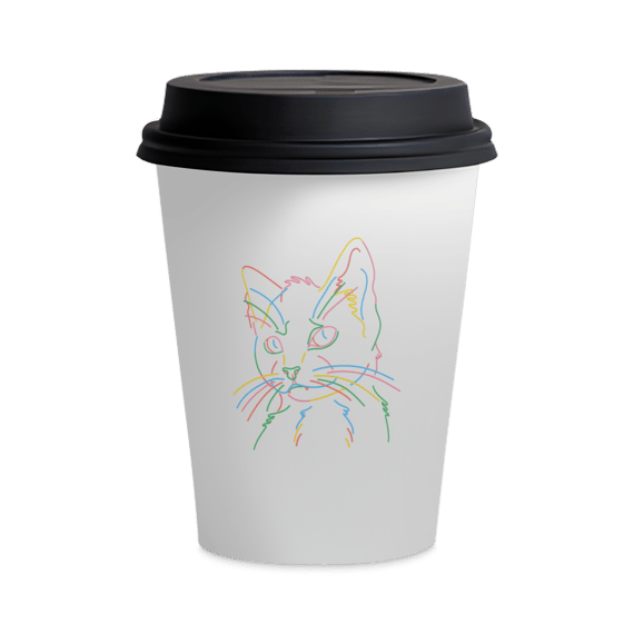 Copo de Cerâmica - Gatinho Neon