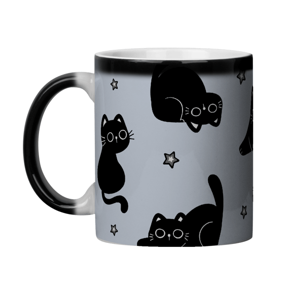 Caneca Mágica - Gatinhos Pretos Engraçados