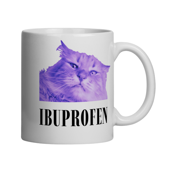 Caneca - Ibuprofen Gatinho Engraçado