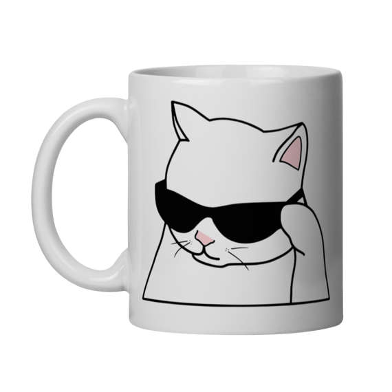 Caneca Porcelana - Gato Gangster