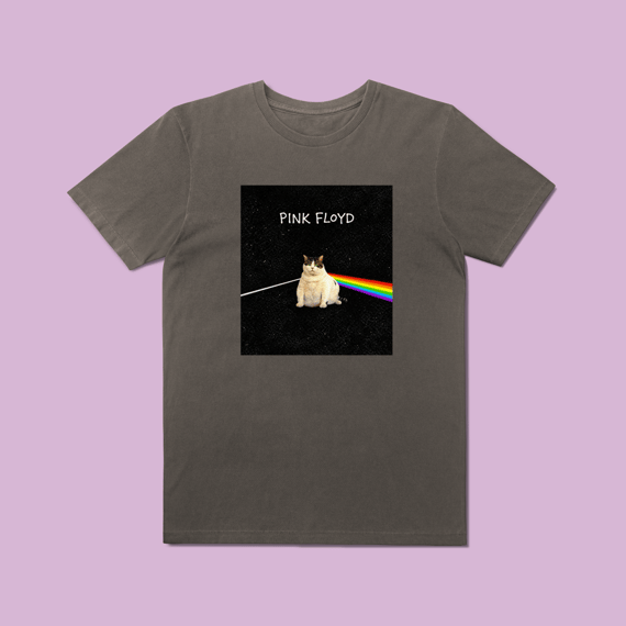 Camiseta Estonada Dark Side og the Cat - 100% Algodão