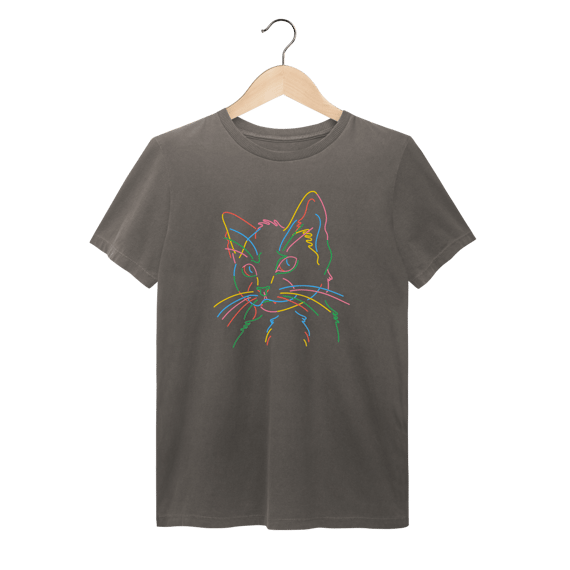 Camiseta Estonada - Gatinho Neon