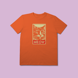 Nome do produto Camiseta Premium Petnip Meow Obey Gato - 100% Algodão