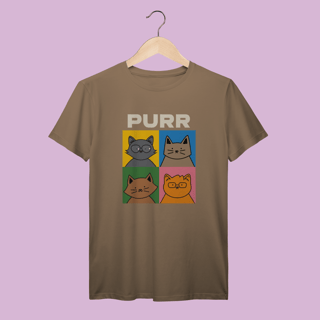 Nome do produto Camiseta Premium Purr Pop Art Gatos - 100% Algodão