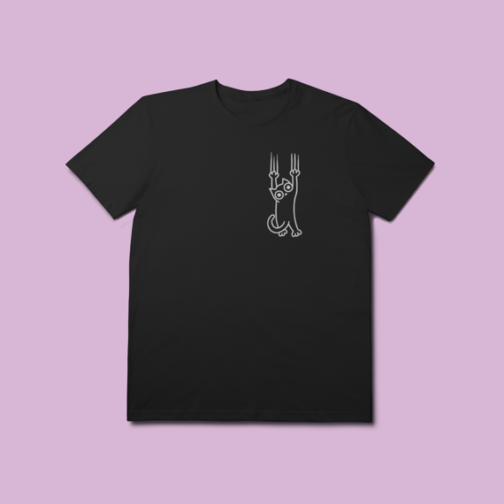 Camiseta Premium Petnip Gato Rasgado - 100% Algodão