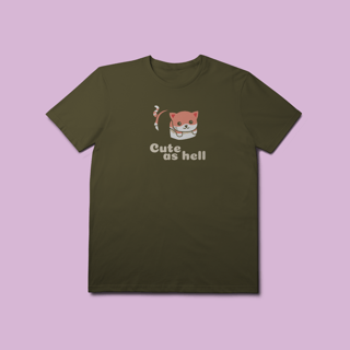 Nome do produto Camiseta Premium Petnip Gato Sushi Cute As Hell - 100% Algodão