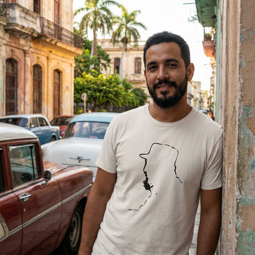 Nome do produto: Camiseta Fidel Castro Silhueta: Heróis do Povo - VOZ ATIVA | Algodão 100% (Prime-Premium)