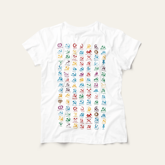 Camiseta Símbolos do Comunismo: Socialismo no Mundo - VOZ ATIVA | Algodão 100% (Prime-Premium)