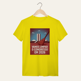 Nome do produto Camiseta Limpar o Congresso 2026: Voz Ativa | Algodão 100% (Quality)