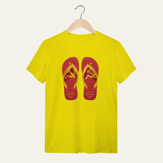 Nome do produto Camiseta Havaianas Foice e Martelo: Sátira Ativa - VOZ ATIVA | Algodão 100% (Quality)