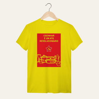 Nome do produto Camiseta Cozinhar é um Ato Revolucionário: Frases e Ideias - VOZ ATIVA | Algodão 100% (Quality)
