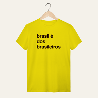 Nome do produto Camiseta O Brasil é dos Brasileiros: Frases e Ideias - VOZ ATIVA | Algodão 100% (Quality)