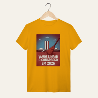 Nome do produto Camiseta Limpar o Congresso 2026: Voz Ativa | Algodão 100% (Quality)