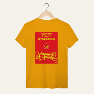 Nome do produto Camiseta Cozinhar é um Ato Revolucionário: Frases e Ideias - VOZ ATIVA | Algodão 100% (Quality)