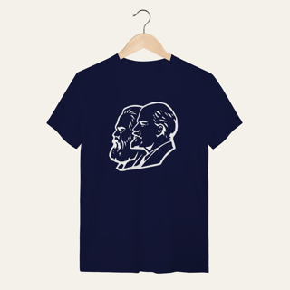Nome do produto Camiseta Marx, Engels e Lenin: Teoria e Fundamentos - VOZ ATIVA | Algodão 100% (Quality)