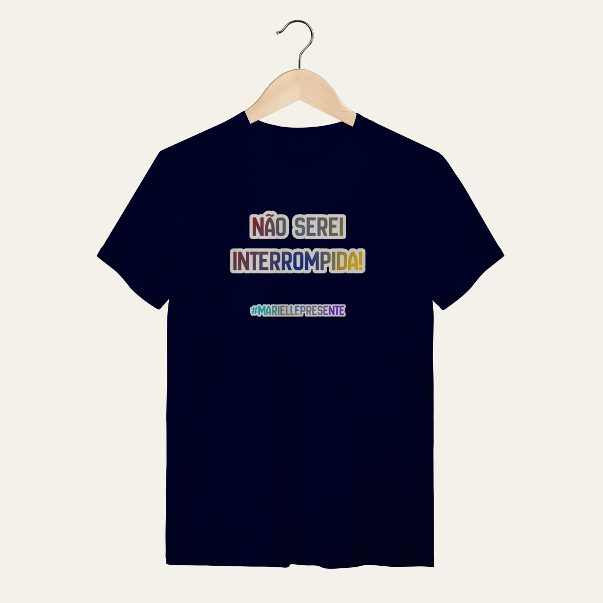 Camiseta Não Serei Interrompida: Marielle Franco | Voz Ativa  | Algodão 100% (Quality)