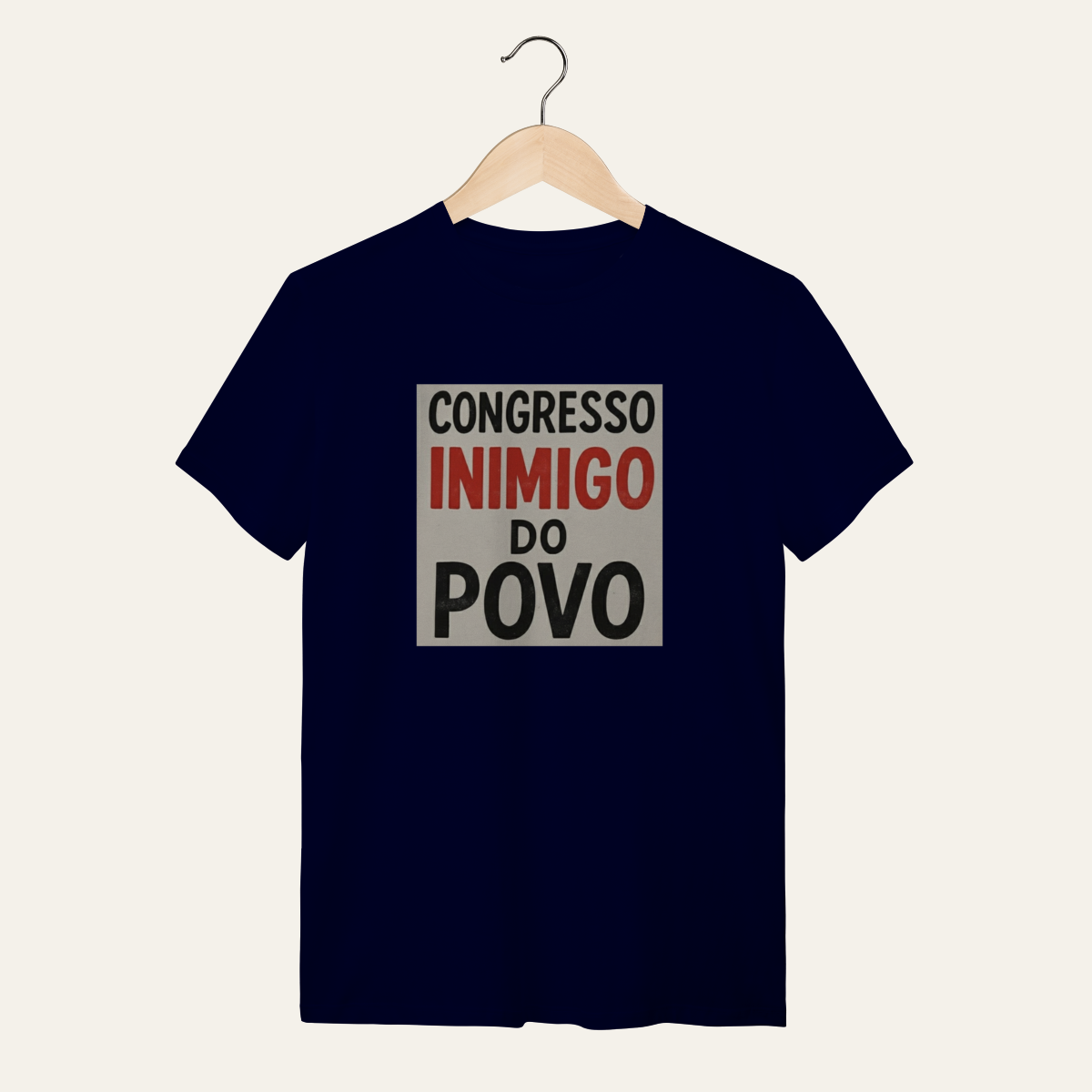 Nome do produto: Camiseta Congresso Inimigo do Povo: Resistência e Luta - VOZ ATIVA | Algodão 100% (Quality)