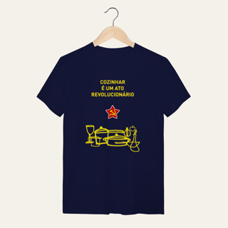 Nome do produto Camiseta Cozinhar é um Ato Revolucionário: Frases e Ideias - VOZ ATIVA | Algodão 100% (Quality)