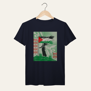 Nome do produto Camiseta Resistência Palestina: Luta e Resistência - VOZ ATIVA | Algodão 100% (Prime-Premium)