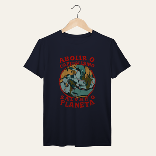 Nome do produto Camiseta Abolir o Capitalismo: Terra e Natureza - VOZ ATIVA | Algodão 100% (Prime-Premium)