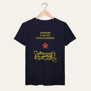 Nome do produto Camiseta Cozinhar é um Ato Revolucionário: Frases e Ideias - VOZ ATIVA | Algodão 100% (Prime-Premium)