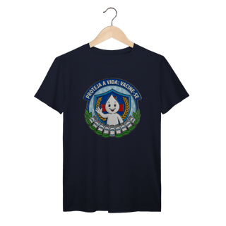 Nome do produto Camiseta Proteja a Vida: Vacine-se - Saúde e Trabalho - VOZ ATIVA | Algodão 100% (Prime-Premium)