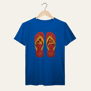 Nome do produto Camiseta Havaianas Foice e Martelo: Sátira Ativa - VOZ ATIVA | Algodão 100% (Prime-Premium)