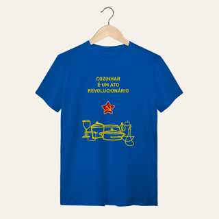Nome do produto Camiseta Cozinhar é um Ato Revolucionário: Frases e Ideias - VOZ ATIVA | Algodão 100% (Quality)
