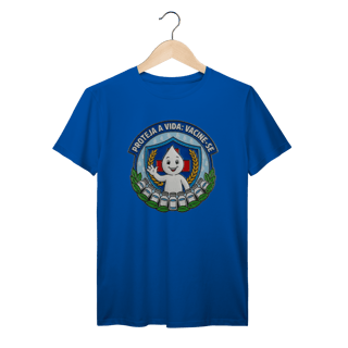 Nome do produto Camiseta Proteja a Vida: Vacine-se - Saúde e Trabalho - VOZ ATIVA | Algodão 100% (Prime-Premium)