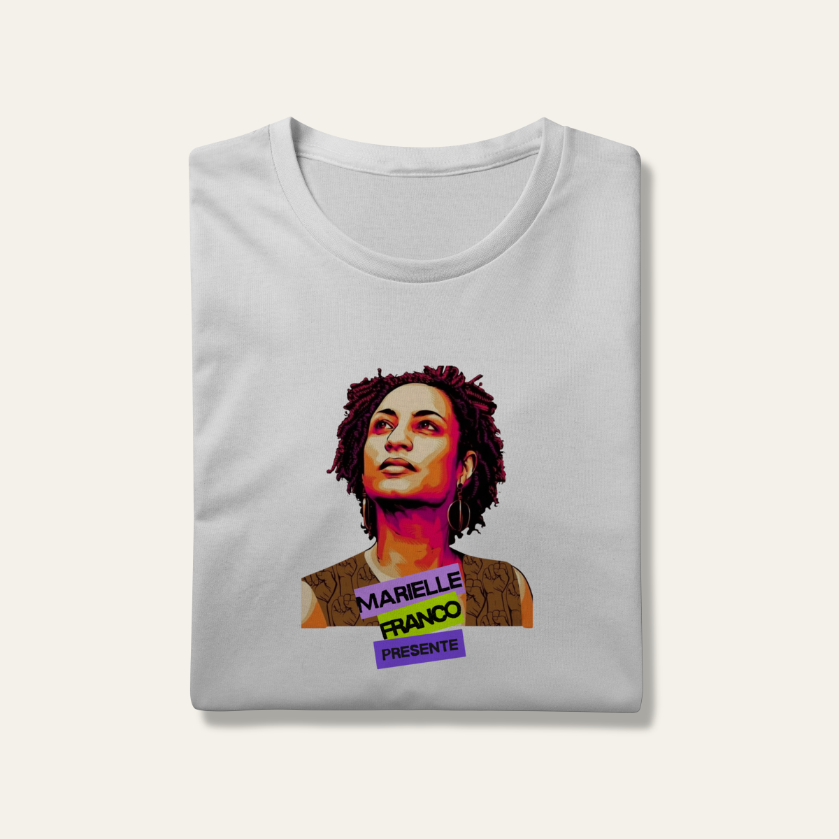Nome do produto: Camiseta Marielle Presente - Voz Ativa | Algodão 100% (Prime-Premium)