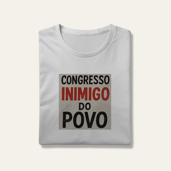 Camiseta Congresso Inimigo do Povo: Resistência e Luta - VOZ ATIVA | Algodão 100% (Prime-Premium)