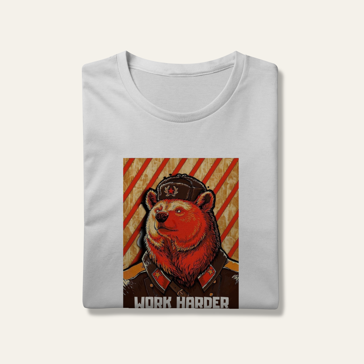 Nome do produto: Camiseta Urso Soviético: Dignidade e Trabalho - VOZ ATIVA | Algodão 100% (Prime-Premium)