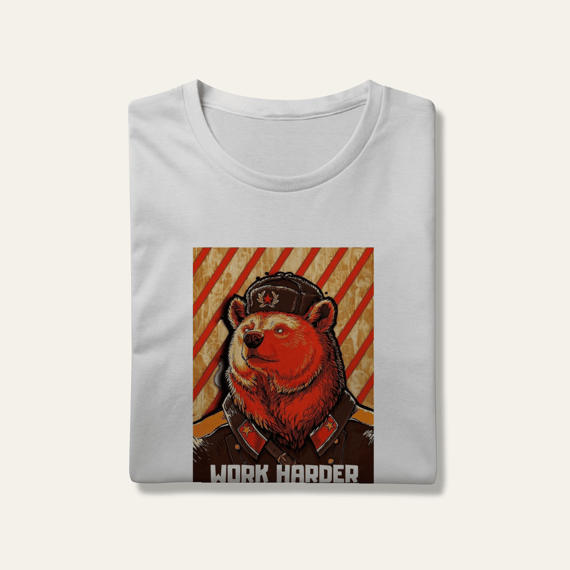 Camiseta Urso Soviético: Dignidade e Trabalho - VOZ ATIVA | Algodão 100% (Prime-Premium)