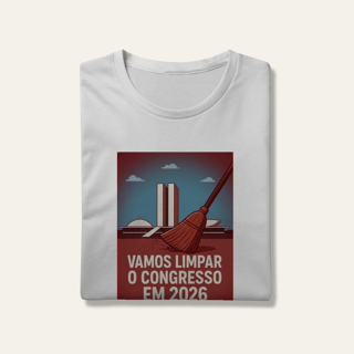 Nome do produto Camiseta Limpar o Congresso 2026: Voz Ativa | Algodão 100% (Prime-Premium)