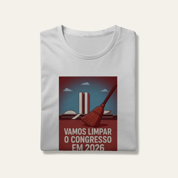 Camiseta Limpar o Congresso 2026: Voz Ativa | Algodão 100% (Prime-Premium)