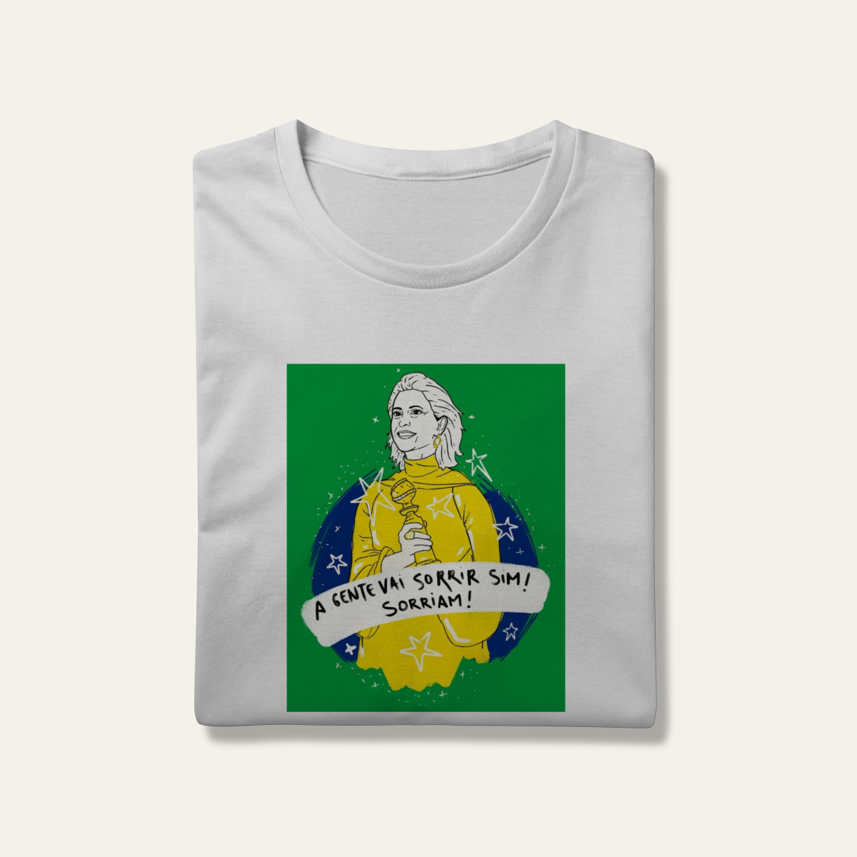 Nome do produto: Camiseta A Gente Vai Sorrir Sim: Arte e Cinema - VOZ ATIVA | Algodão 100% (Prime-Premium)