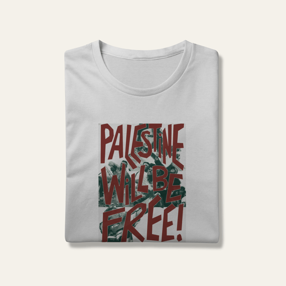 Camiseta Palestine Will Be Free: Luta e Resistência - VOZ ATIVA | Algodão 100% (Prime-Premium)