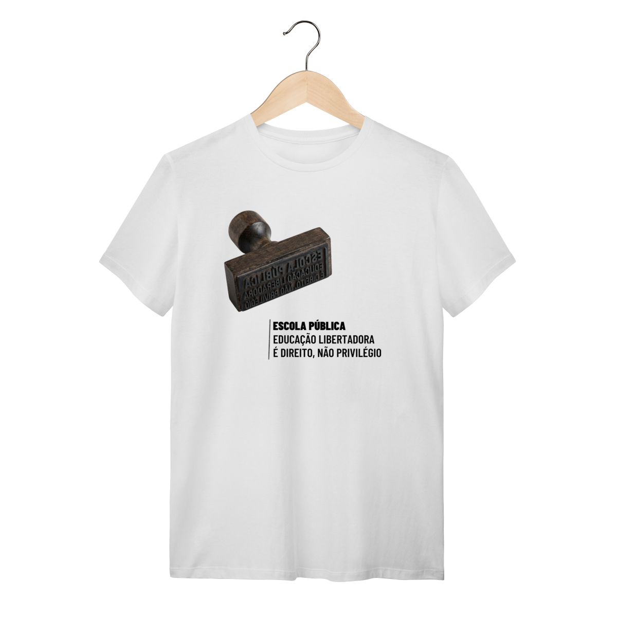 Camiseta Escola Pública: Educação Libertadora - Saúde e Trabalho - VOZ ATIVA | Algodão 100% (Quality)