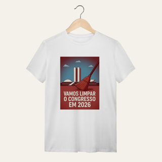 Nome do produto Camiseta Limpar o Congresso 2026: Voz Ativa | Algodão 100% (Quality)