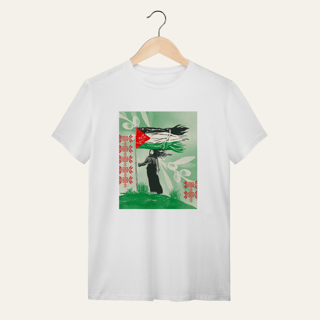 Nome do produto Camiseta Resistência Palestina: Luta e Resistência - VOZ ATIVA | Algodão 100% (Quality)