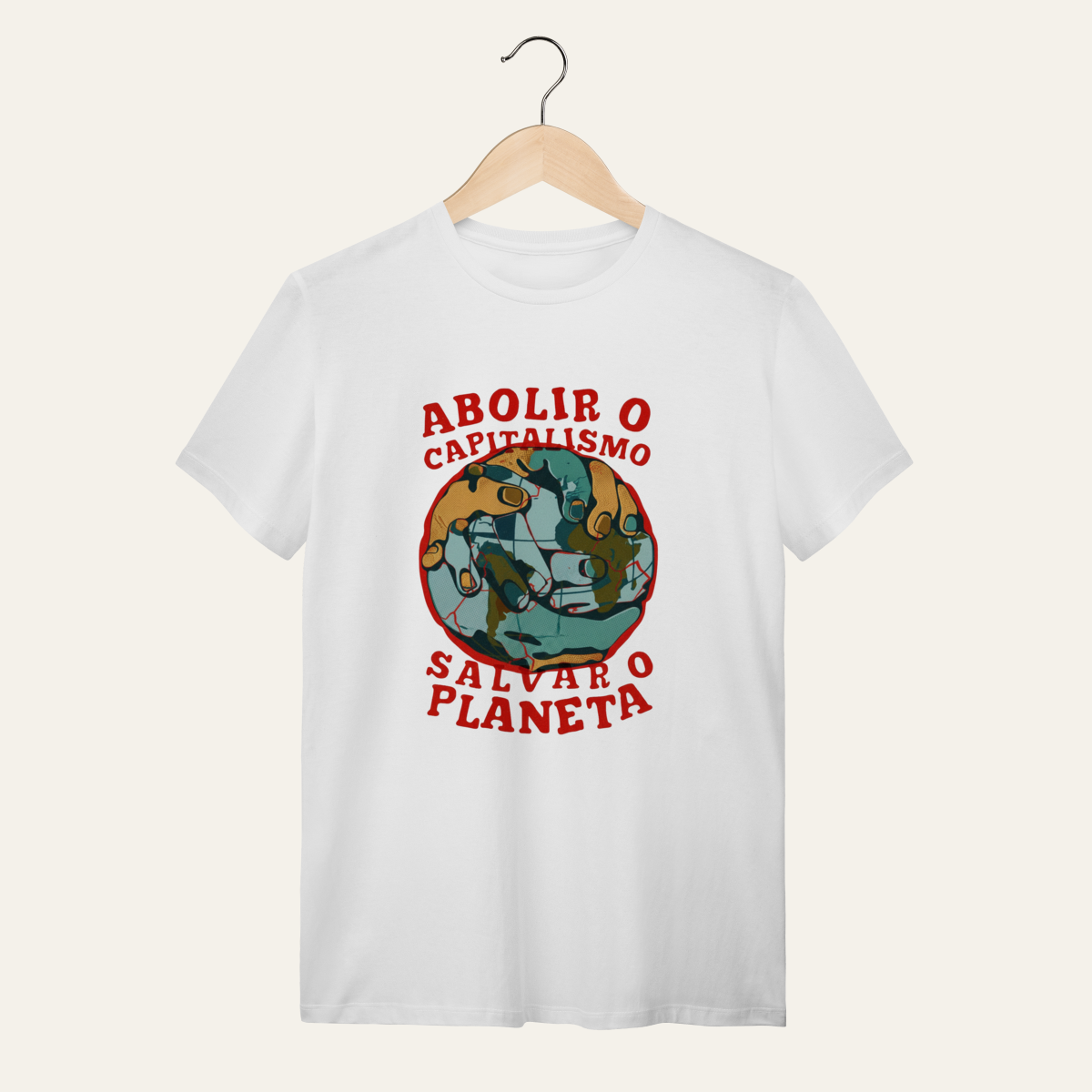 Nome do produto: Camiseta Abolir o Capitalismo: Terra e Natureza - VOZ ATIVA | Algodão 100% (Quality)