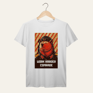 Nome do produto Camiseta Urso Soviético: Dignidade e Trabalho - VOZ ATIVA | Algodão 100% (Prime-Premium)